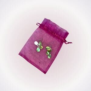 Green and Silver Multi Pendant Drop Earrings | Size OS